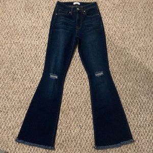 High waisted boot cut jeans. Dark blue. Size 1/25